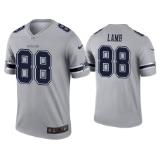 Men's Dallas Cowboys #88 CeeDee Lamb Gray Inverted Legend Jersey