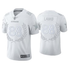 Men's Dallas Cowboys #88 CeeDee Lamb White Platinum Limited Jersey