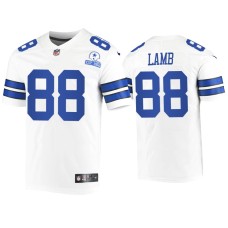 Men's Dallas Cowboys #88 CeeDee Lamb White 60th Season Vintage Jersey