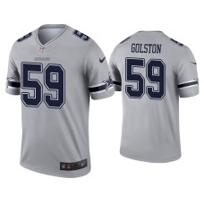 Men's Dallas Cowboys #59 Chauncey Golston Gray Inverted Legend Jersey