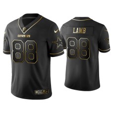 Men's Dallas Cowboys #88 Golden Edition Vapor Limited CeeDee Lamb Black Jersey