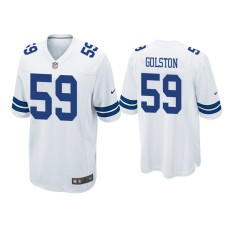 Men's Dallas Cowboys #59 Chauncey Golston White Game Jersey