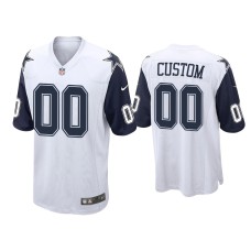 Men's Dallas Cowboys #00 Custom White Alternate Game Jersey