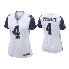 Women's Dallas Cowboys #4 Dak Prescott White Alternate Game Jersey