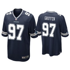 Men's Dallas Cowboys #97 Everson Griffen Navy Game Jersey