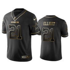 Men's Dallas Cowboys #21 2019 Golden Edition Vapor Untouchable Limited Ezekiel Elliott Black Jersey