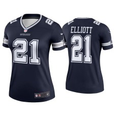 Women's Dallas Cowboys #21 Ezekiel Elliott Navy Legend Jersey