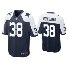 Men's Dallas Cowboys #38 Israel Mukuamu Navy Alternate Game Jersey