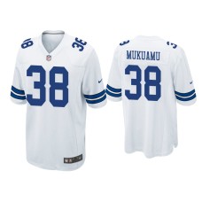 Men's Dallas Cowboys #38 Israel Mukuamu White Game Jersey