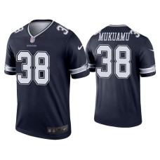 Men's Dallas Cowboys #38 Israel Mukuamu Navy Legend Jersey