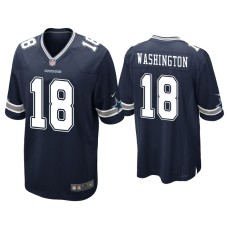 Men's Dallas Cowboys #18 James Washington Navy Game Jersey