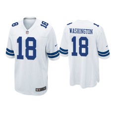 Men's Dallas Cowboys #18 James Washington White Game Jersey