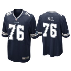 Men's Dallas Cowboys #76 Josh Ball Navy Game Jersey