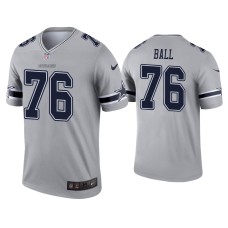 Men's Dallas Cowboys #76 Josh Ball Gray Inverted Legend Jersey