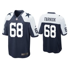 Men's Dallas Cowboys #68 Matt Farniok Navy Alternate Game Jersey