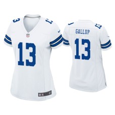 Women's Dallas Cowboys #13 Michael Gallup White Game Jersey