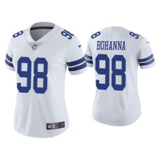 Women's Dallas Cowboys #98 Vapor Limited Quinton Bohanna White Jersey