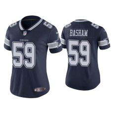 Women's Dallas Cowboys #59 Vapor Limited Tarell Basham Navy Jersey