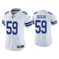 Women's Dallas Cowboys #59 Vapor Limited Tarell Basham White Jersey