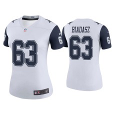 Women's Dallas Cowboys #63 Color Rush Legend Tyler Biadasz White Jersey