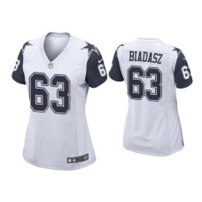 Women's Dallas Cowboys #63 Tyler Biadasz White Alternate Game Jersey