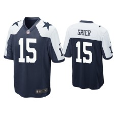 Men's Dallas Cowboys #15 Will Grier Navy Alternate Game Jersey