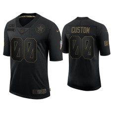 Men's Dallas Cowboys #00 Custom Black 2020 Salute to Service Limited Jersey