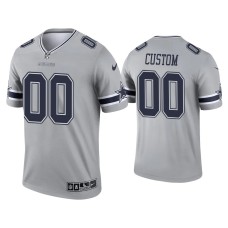 Men's Dallas Cowboys #00 Custom Gray Inverted Legend Jersey