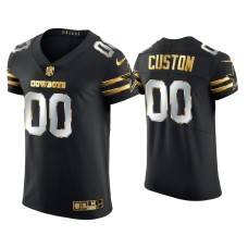 Men's Dallas Cowboys #00 Custom Black Golden Edition Elite Jersey