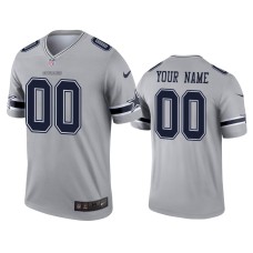 Men's Dallas Cowboys #00 Custom Gray Inverted Legend Jersey