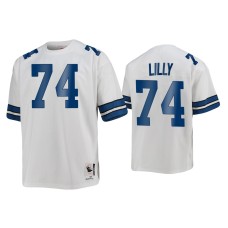 Men's Dallas Cowboys #74 Bob Lilly White 1977 Throwback Authentic Jersey