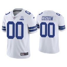 Men's Dallas Cowboys #00 60th Anniversary Custom White Limited Jersey