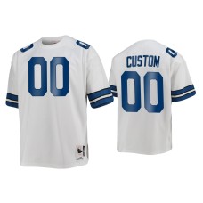 Men's Dallas Cowboys #00 Custom White 1977 Throwback Authentic Jersey