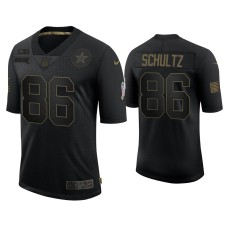 Men's Dallas Cowboys #86 Dalton Schultz Black 2020 Salute to Service Limited Jersey