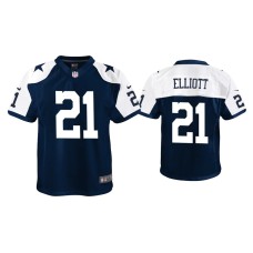 Youth Dallas Cowboys #21 Ezekiel Elliott Navy Alternate Game Jersey