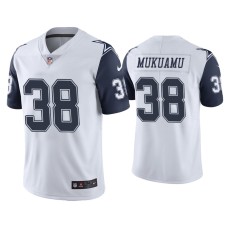 Men's Dallas Cowboys #38 Color Rush Limited Israel Mukuamu White Jersey