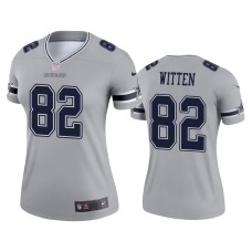 Women's Dallas Cowboys #82 Jason Witten Silver Inverted Legend Jersey