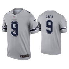 Men's Dallas Cowboys #9 Jaylon Smith Gray Inverted Legend Jersey