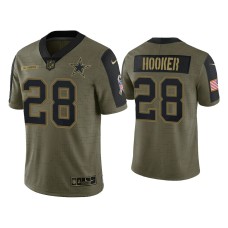 Men's Dallas Cowboys #28 Malik Hooker Olive 2021 Salute To Service Limited Jersey