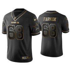 Men's Dallas Cowboys #68 Golden Edition Vapor Limited Matt Farniok Black Jersey