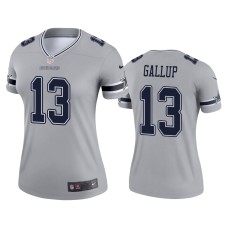 Women's Dallas Cowboys #13 Michael Gallup Silver Inverted Legend Jersey