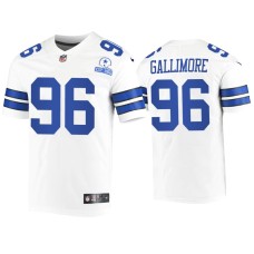 Men's Dallas Cowboys #96 Neville Gallimore White 60th Season Vintage Jersey