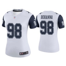 Women's Dallas Cowboys #98 Color Rush Legend Quinton Bohanna White Jersey