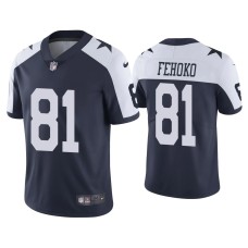 Men's Dallas Cowboys #81 Simi Fehoko Vapor Limited Navy Jersey