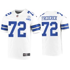 Men's Dallas Cowboys #72 Travis Frederick White 60th Season Vintage Jersey