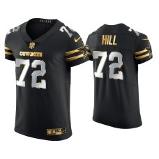 Men's Dallas Cowboys #72 Trysten Hill Black Golden Edition Elite Jersey