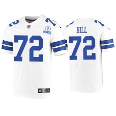 Men's Dallas Cowboys #72 Trysten Hill White 60th Season Vintage Jersey