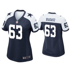 Women's Dallas Cowboys #63 Tyler Biadasz Navy Alternate Game Jersey