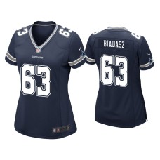 Women's Dallas Cowboys #63 Tyler Biadasz Navy Game Jersey