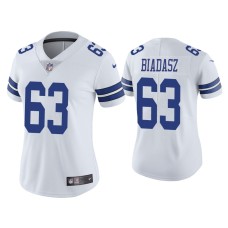 Women's Dallas Cowboys #63 Vapor Limited Tyler Biadasz White Jersey